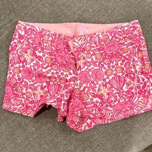 Lilly Pulitzer Pink and White Seashell Pattern Shorts